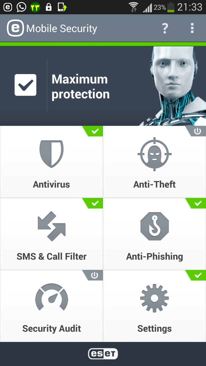 فعال کردن سیستم ضدسرقت ESET Mobile Security